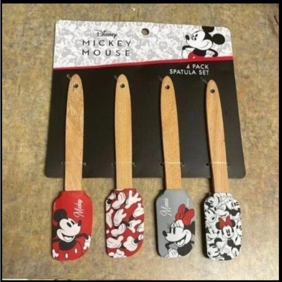 Disney Other - Disney Mickey Mouse 4 Pack Mickey and Minnie Silicone Spatulas Red and Grey